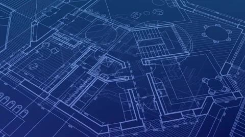 Architecture design: blueprint plan Stock Footage 263195049