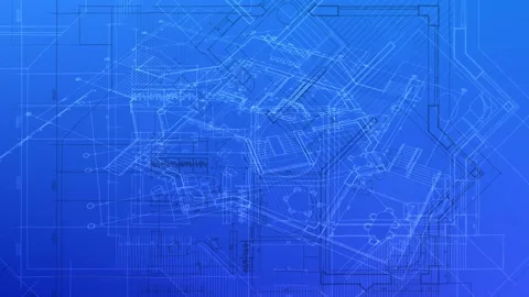 Architecture design: blueprint plan Stock Footage 263195206