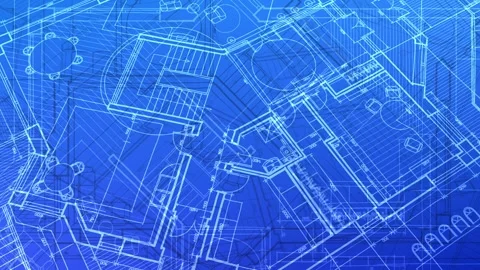 Architecture design: blueprint plan Stock Footage 263195208
