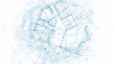 Architecture design: blueprint plan Stock Footage 263218148