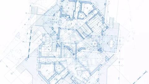 Architecture design: blueprint plan Stock Footage 263218151