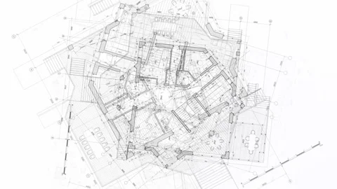Architecture design: blueprint plan Stock Footage 263218152