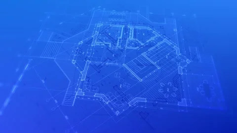 Architecture design: blueprint plan Stock Footage 263218209