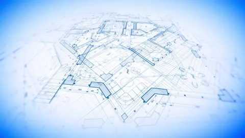 Architecture design: blueprint plan Stock Footage 263218353