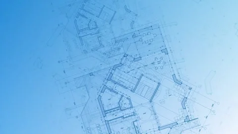 Architecture design: blueprint plan Stock Footage 263218361