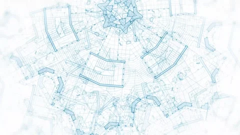 Architecture design: blueprint plan Stock Footage 263218431