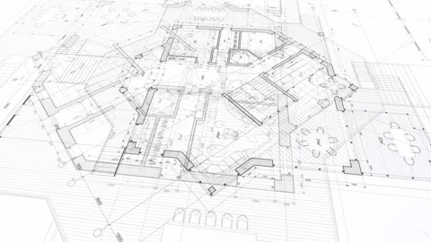 Architecture design: blueprint plan Stock Footage 263218733