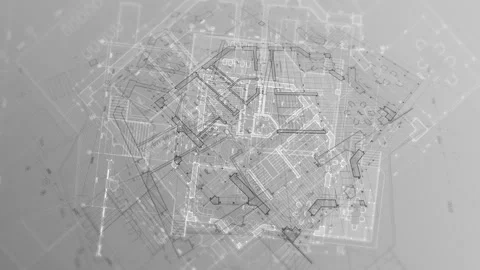 Architecture design: blueprint plan Stock Footage 263218788