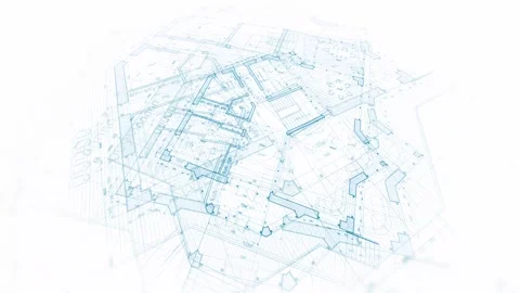 Architecture design: blueprint plan Stock Footage 263218823