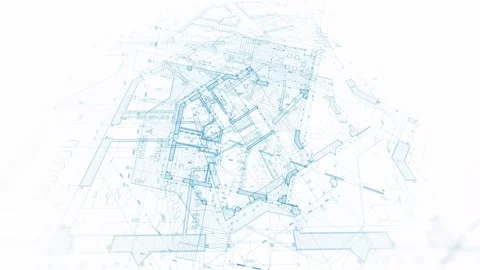 Architecture design: blueprint plan Stock Footage 263218888