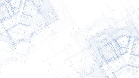 Architecture design: blueprint plan modern house Stock Footage 92594196