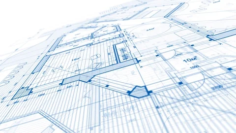 Architecture design: blueprint plan modern house Stock Footage 92839772