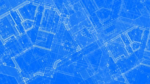 Architecture design: blueprint plan modern house Stock Footage 93159142