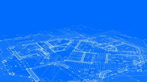 Architecture design: blueprint plan modern house Stock Footage 93159144