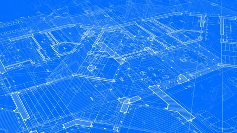 Architecture design: blueprint plan modern house Stock Footage 93159148