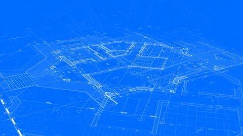 Architecture design: blueprint plan - modern house Stock Footage 93212301