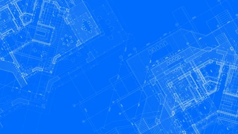 Architecture design: blueprint plan - modern house Stock Footage 93237436