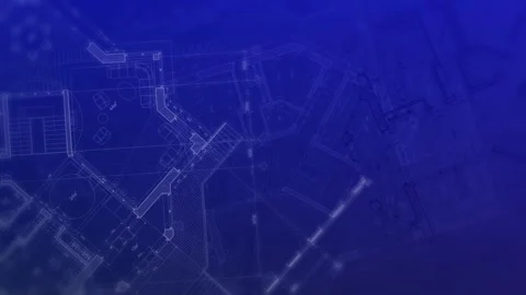 Architecture design: blueprint plan modern residential building Stock Footage 260572454
