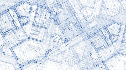 Architecture design: blueprint plan - vector illustration of a house plan Stock Footage 92261833