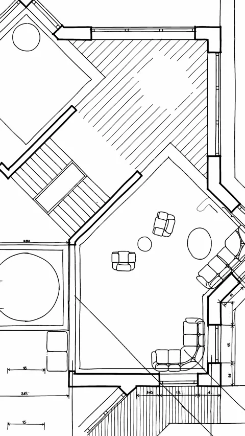 Architecture design: blueprint planB Stock Footage 262305672