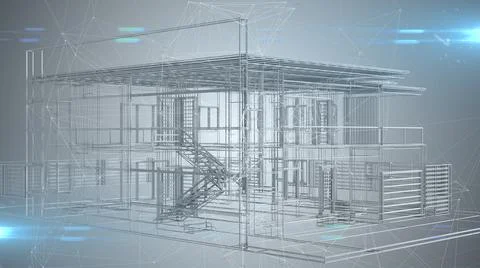 Architecture design plan background house wire-frame abstract Ilustración de archivo