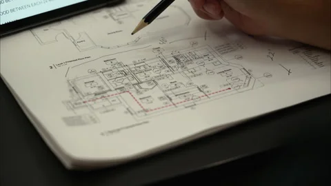 Architecture design project, architect designer engineer brainstorming over 库存影片 317591015