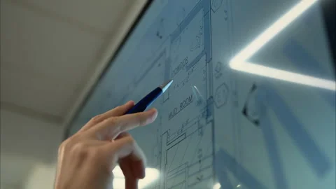 Architecture design project, architect designer engineer brainstorming over Stock Footage 317591058