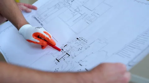 Architecture design project discussion, architect designer engineering team Stock Footage 322536872