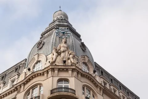 Architecture detail of old building in Sofia, Bulgaria. Fragment of old build Stock Photos