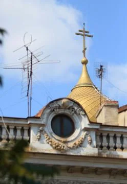 Architecture in downtown Bucharest 库存照片