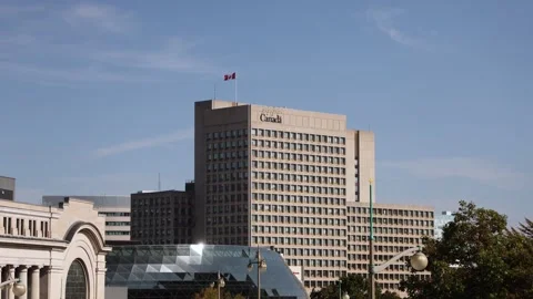 Architecture in downtown Ottawa, Canada. City view with government building. Video stock 330487853