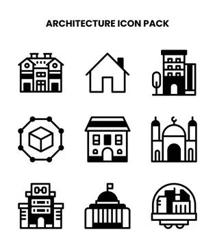 Architecture DuoTone Scalable Icons Pack Ilustración de archivo