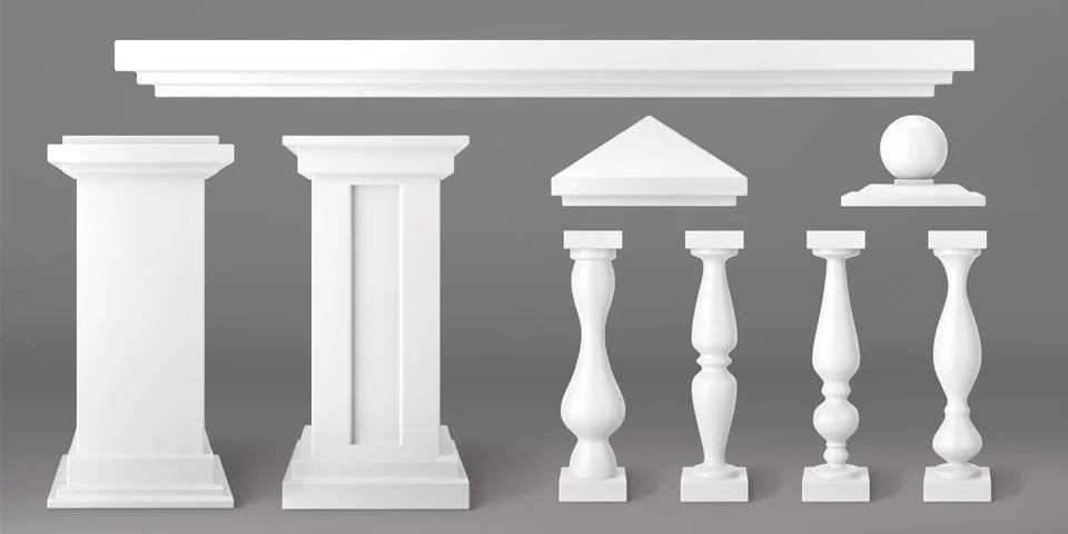 Architecture elements of balustrade Stock Illustration