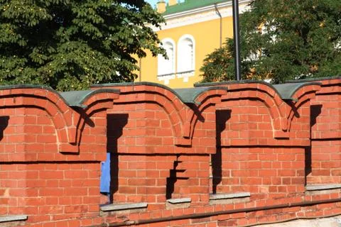 Architecture elements of kremlin wall in moscow, russia .... Stock Photos