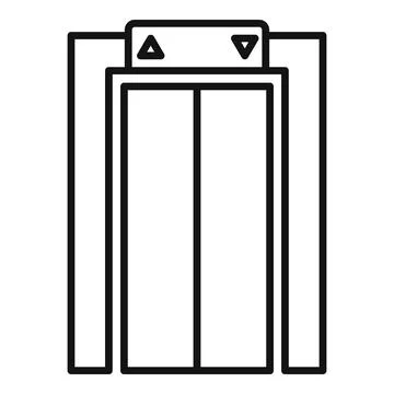 Architecture elevator icon, outline style Illustrazione stock
