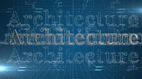 Architecture engineering blueprint concept of modern wire frame design 3D Ilustración de archivo