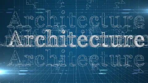 Architecture engineering blueprint concept of modern wire frame design 3D  Stock Illustration