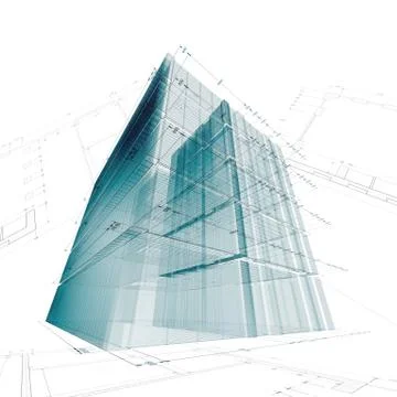 Architecture engineering construction 3d rendering Stock Illustration