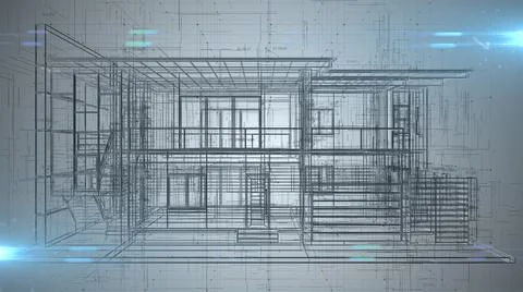 Architecture engineering house blueprint design abstract Ilustración de archivo