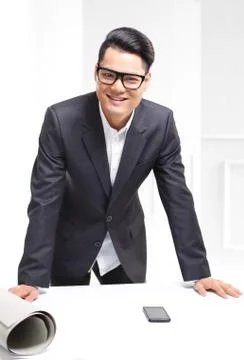 Architecture, engineering while working. Stock Photos