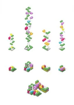 Architecture exploded diagram Stock Illustration