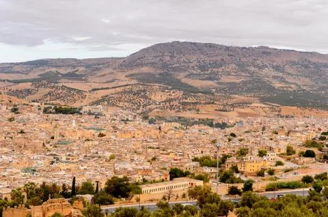 Architecture of Fez, the second largest city of Morocco. Fez was the capital Stock Photos