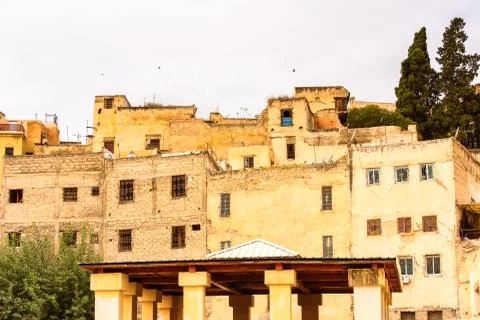 Architecture of Fez, the second largest city of Morocco. Fez was the capital  Stock Photos