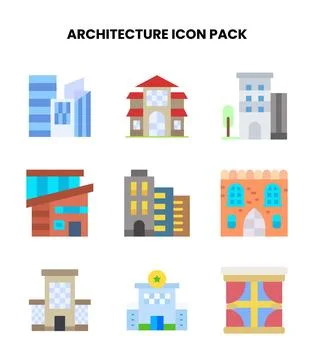 Architecture Flat Icons Pack Stockillustratie