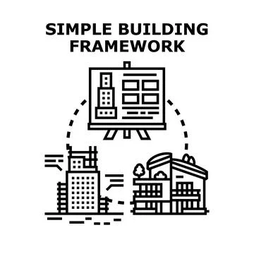 Architecture framework planning and construction development process 스톡 일러스트