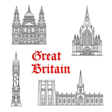 Architecture Great Britain vector landmarks Ilustración de archivo