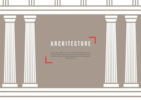 Architecture greek temple background Stock Illustration