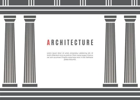 Architecture greek temple background Stock Illustration