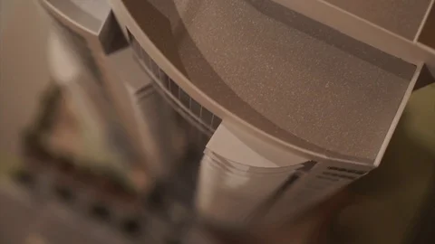 Architecture high rise model in an office lobby Stock-Footage 127036469