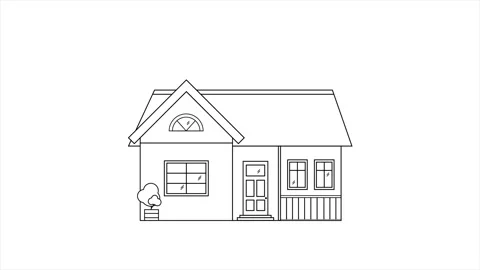 Architecture, house exterior on a white background Stock Footage 304752425